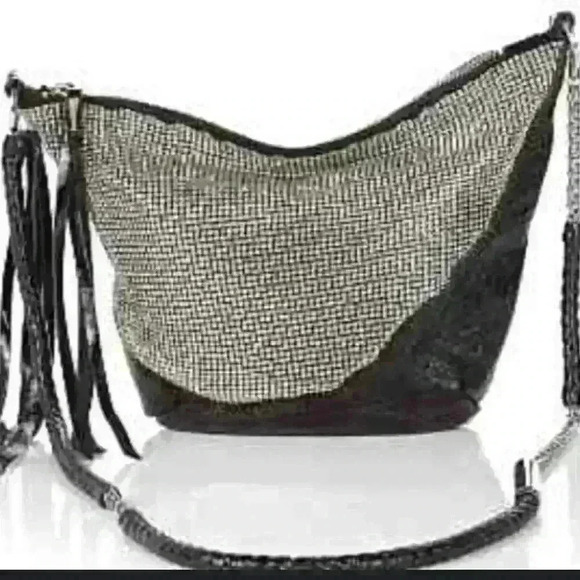 Foley + Corinna Disco Silver Mesh detailing Crossover Bag - Picture 1 of 7